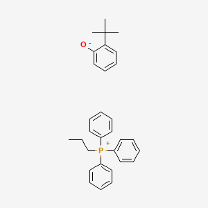 molecular formula C31H35OP B12671754 2-tert-butylphenolate;triphenyl(propyl)phosphanium CAS No. 94231-19-3