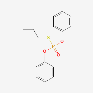 molecular formula C15H17O3PS B12671777 Phosphorothioic acid, O,O-diphenyl S-propyl ester CAS No. 66055-40-1