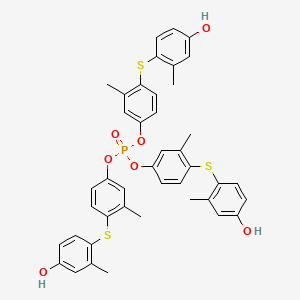 molecular formula C42H39O7PS3 B12671787 Phenol, 4-((4-hydroxy-2-methylphenyl)thio)-3-methyl-, 1,1',1''-phosphate CAS No. 71463-72-4