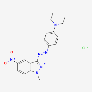 molecular formula C19H23ClN6O2 B12671789 3-((4-(Diethylamino)phenyl)azo)-1,2-dimethyl-5-nitro-1H-indazoliumchloride CAS No. 94108-85-7