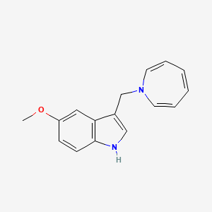 molecular formula C16H16N2O B12671800 Indole, 3-(1H-azepinylmethyl)-5-methoxy- CAS No. 101832-85-3