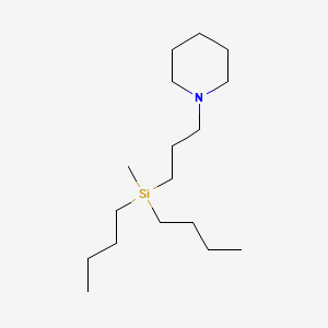 molecular formula C17H37NSi B12671816 Piperidine, 1-(3-dibutylmethylsilyl)propyl- CAS No. 37006-56-7