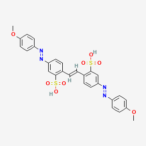 molecular formula C28H24N4O8S2 B12671833 4,4'-Bis((4-methoxyphenyl)azo)stilbene-2,2'-disulphonic acid CAS No. 69571-22-8