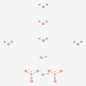 molecular formula H10O11P2Zn2+2 B12671860 dizinc;dioxido(oxo)phosphanium;pentahydrate CAS No. 7785-16-2