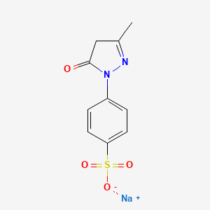 molecular formula C10H9N2NaO4S B12671885 Sodium p-(4,5-dihydro-3-methyl-5-oxo-1H-pyrazol-1-yl)benzenesulphonate CAS No. 23215-04-5