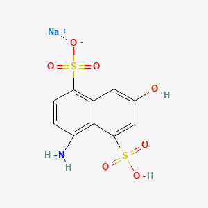 molecular formula C10H8NNaO7S2 B12671912 Sodium hydrogen 8-amino-3-hydroxynaphthalene-1,5-disulphonate CAS No. 93776-87-5