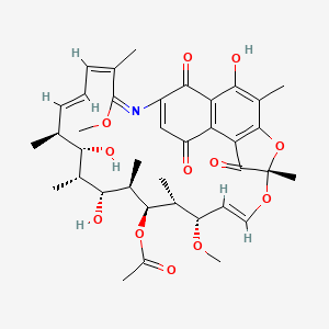 molecular formula C38H47NO12 B12671919 Rifamycin S 15-iminomethyl ether CAS No. 14768-65-1