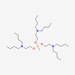 molecular formula C31H69N3O3Si B12671970 3,5-Dioxa-8-aza-4-siladodecan-1-amine, N,N,8-tributyl-4-(2-(dibutylamino)ethoxy)-4-methyl- CAS No. 61283-86-1