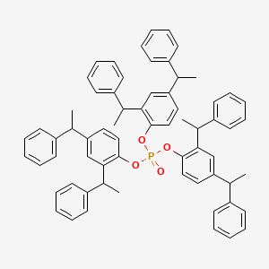 molecular formula C66H63O4P B12671994 Tris(2,4-bis(1-phenylethyl)phenyl) phosphate CAS No. 20812-18-4