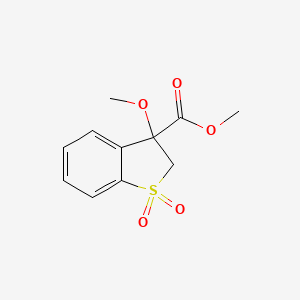 molecular formula C11H12O5S B12672011 Methyl 3-methoxybenzo[b]thiophene-3-carboxylate 1,1-dioxide CAS No. 26759-42-2