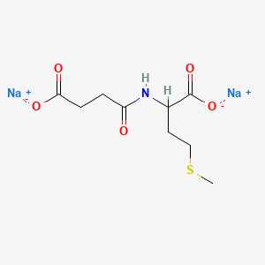 molecular formula C9H13NNa2O5S B12672033 Disodium N-(3-carboxylato-1-oxopropyl)-DL-methionate CAS No. 93805-88-0