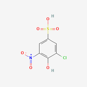 molecular formula C6H4ClNO6S B12672063 3-Chloro-4-hydroxy-5-nitrobenzenesulphonic acid CAS No. 83732-61-0