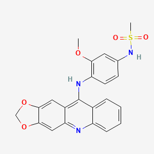 molecular formula C22H19N3O5S B12672084 N-(4-(1,3-dioxolo(4,5-b)acridin-10-ylamino)-3-methoxyphenyl)methanesulfonamide CAS No. 141991-27-7