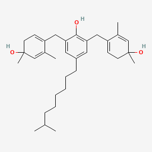 molecular formula C33H48O3 B12672090 alpha,alpha'-Bis(4-hydroxyxylyl)-4-isononyl-2,6-xylenol CAS No. 93839-65-7
