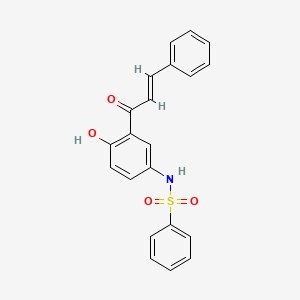 molecular formula C21H17NO4S B12672122 N-(4-Hydroxy-3-(1-oxo-3-phenylallyl)phenyl)benzenesulphonamide CAS No. 94094-59-4