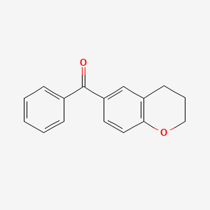 molecular formula C16H14O2 B12672137 Methanone, (3,4-dihydro-2H-1-benzopyran-6-yl)phenyl- CAS No. 101019-00-5