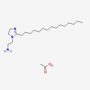 molecular formula C20H41N3.C2H4O2<br>C22H45N3O2 B12672157 4,5-Dihydro-2-pentadecyl-1H-imidazole-1-ethylamine monoacetate CAS No. 85068-44-6