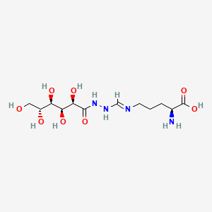 molecular formula C12H24N4O8 B12672163 N5-((D-Gluconoylamino)iminomethyl)-L-ornithine CAS No. 94158-49-3