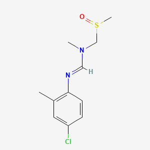 molecular formula C11H15ClN2OS B12672230 Methanimidamide, N'-(4-chloro-2-methylphenyl)-N-methyl-N-((methylsulfinyl)methyl)- CAS No. 57350-35-3