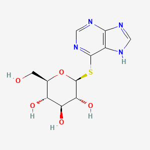 molecular formula C11H14N4O5S B12672237 beta-D-Glucopyranoside, 1H-purin-6-yl 1-thio- CAS No. 17061-14-2