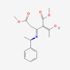 molecular formula C17H21NO5 B12672248 Dimethyl (R)-2-acetyl-3-((1-phenylethyl)amino)pent-2-enedioate CAS No. 81972-26-1