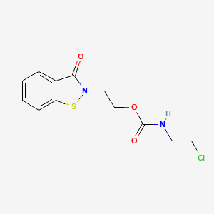 molecular formula C12H13ClN2O3S B12672290 2-(3-oxo-1,2-benzothiazol-2-yl)ethyl N-(2-chloroethyl)carbamate CAS No. 199172-77-5