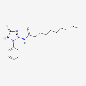 molecular formula C18H26N4OS B12672321 N-(2,5-Dihydro-2-phenyl-5-thioxo-1H-1,2,4-triazol-3-yl)decan-1-amide CAS No. 94276-02-5
