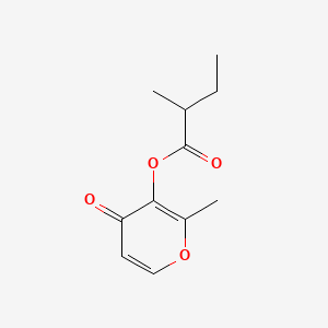 molecular formula C11H14O4 B12672340 2-Methyl-4-oxo-4H-pyran-3-yl 2-methylbutyrate CAS No. 85665-78-7