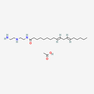 molecular formula C22H43N3O.C2H4O2<br>C24H47N3O3 B12672444 N-(2-((2-Aminoethyl)amino)ethyl)octadeca-9,12-dienamide monoacetate CAS No. 93942-03-1