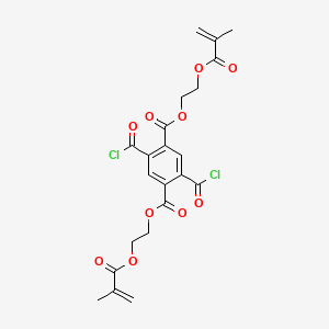 molecular formula C22H20Cl2O10 B12672485 Bis(2-((2-methyl-1-oxoallyl)oxy)ethyl) 2,5-bis(chloroformyl)terephthalate CAS No. 94088-05-8