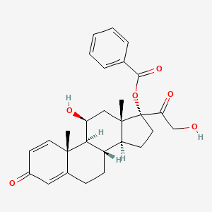 molecular formula C28H32O6 B12672536 11beta,17,21-Trihydroxypregna-1,4-diene-3,20-dione 17-benzoate CAS No. 31311-74-7