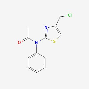 molecular formula C12H11ClN2OS B1267259 N-[4-(chloromethyl)-1,3-thiazol-2-yl]-N-phenylacetamide CAS No. 58905-44-5