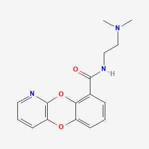 molecular formula C16H17N3O3 B12672597 N-(2-(Dimethylamino)ethyl)(1,4)benzodioxino(2,3-b)pyridine-9-carboxamide CAS No. 137944-73-1