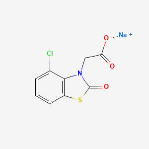 molecular formula C9H5ClNNaO3S B12672606 Sodium 4-chloro-2-oxo-2H-benzothiazole-3-acetate CAS No. 85272-51-1