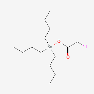 molecular formula C14H29IO2Sn B12672709 Stannane, (iodoacetoxy)tributyl- CAS No. 73927-91-0