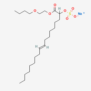 molecular formula C24H45NaO7S B12672867 Sodium 1-(2-butoxyethyl) (sulphonatooxy)octadec-9-enoate CAS No. 71873-03-5