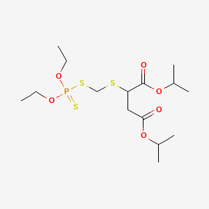 molecular formula C15H29O6PS3 B12672875 Butanedioic acid, ((((diethoxyphosphinothioyl)thio)methyl)thio)-, bis(1-methylethyl) ester CAS No. 63234-00-4