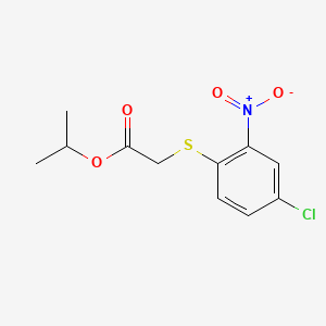 molecular formula C11H12ClNO4S B12672932 Acetic acid, ((4-chloro-2-nitrophenyl)thio)-, 1-methylethyl ester CAS No. 139359-10-7