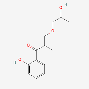 molecular formula C13H18O4 B12673041 2'-Hydroxy-3-(2-hydroxypropoxy)-2-methylpropiophenone CAS No. 71672-83-8