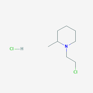 molecular formula C8H17Cl2N B12673057 1-(2-Chloroethyl)-2-methylpiperidinium chloride CAS No. 62124-27-0