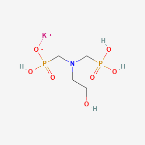 molecular formula C4H12KNO7P2 B12673086 Potassium trihydrogen (((2-hydroxyethyl)imino)bis(methylene))bisphosphonate CAS No. 84696-98-0