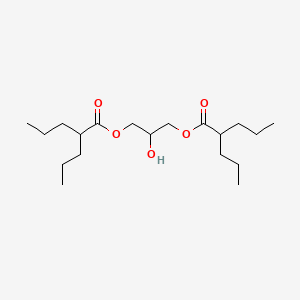 molecular formula C19H36O5 B12673105 2-Hydroxypropane-1,3-diyl bis(2-propylvalerate) CAS No. 77656-58-7