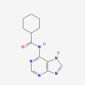 molecular formula C12H15N5O B12673157 N-1H-Purin-6-ylcyclohexanecarboxamide CAS No. 65316-36-1