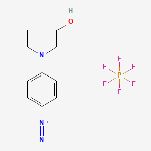 molecular formula C10H14F6N3OP B12673186 4-(Ethyl(2-hydroxyethyl)amino)benzenediazonium hexafluorophosphate CAS No. 2599-76-0