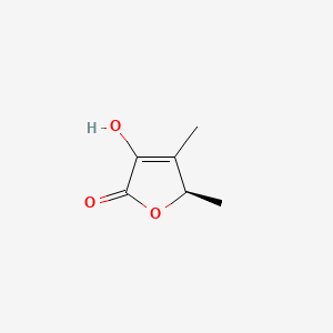 molecular formula C6H8O3 B12673189 4,5-Dimethyl-3-hydroxy-2,5-dihydro-2-furanone, (-)- CAS No. 87068-70-0