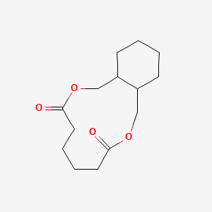 molecular formula C14H22O4 B12673193 Dodecahydrobenzo-2,9-dioxacyclododecin-3,8-dione CAS No. 94113-49-2