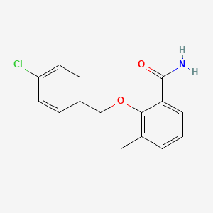 molecular formula C15H14ClNO2 B12673214 m-Toluamide, 2-((p-chlorobenzyl)oxy)- CAS No. 93944-74-2