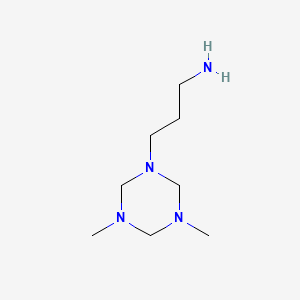 molecular formula C8H20N4 B12673225 Tetrahydro-3,5-dimethyl-1,3,5-triazine-1(2H)-propylamine CAS No. 93858-61-8