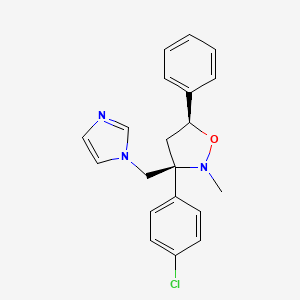 molecular formula C20H20ClN3O B12673241 3-(4-Chlorophenyl)-3-(1H-imidazol-1-ylmethyl)-2-methyl-5-phenylisoxazolidine CAS No. 113614-48-5
