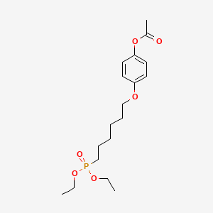 molecular formula C18H29O6P B12673242 Phosphonic acid, (6-(4-(acetyloxy)phenoxy)hexyl)-, diethyl ester CAS No. 89210-97-9